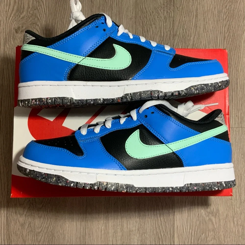 Nike Dunk Low GS Blk Light Photo Blue Mint - Size 6.5Y/8W - DR0165-001 New